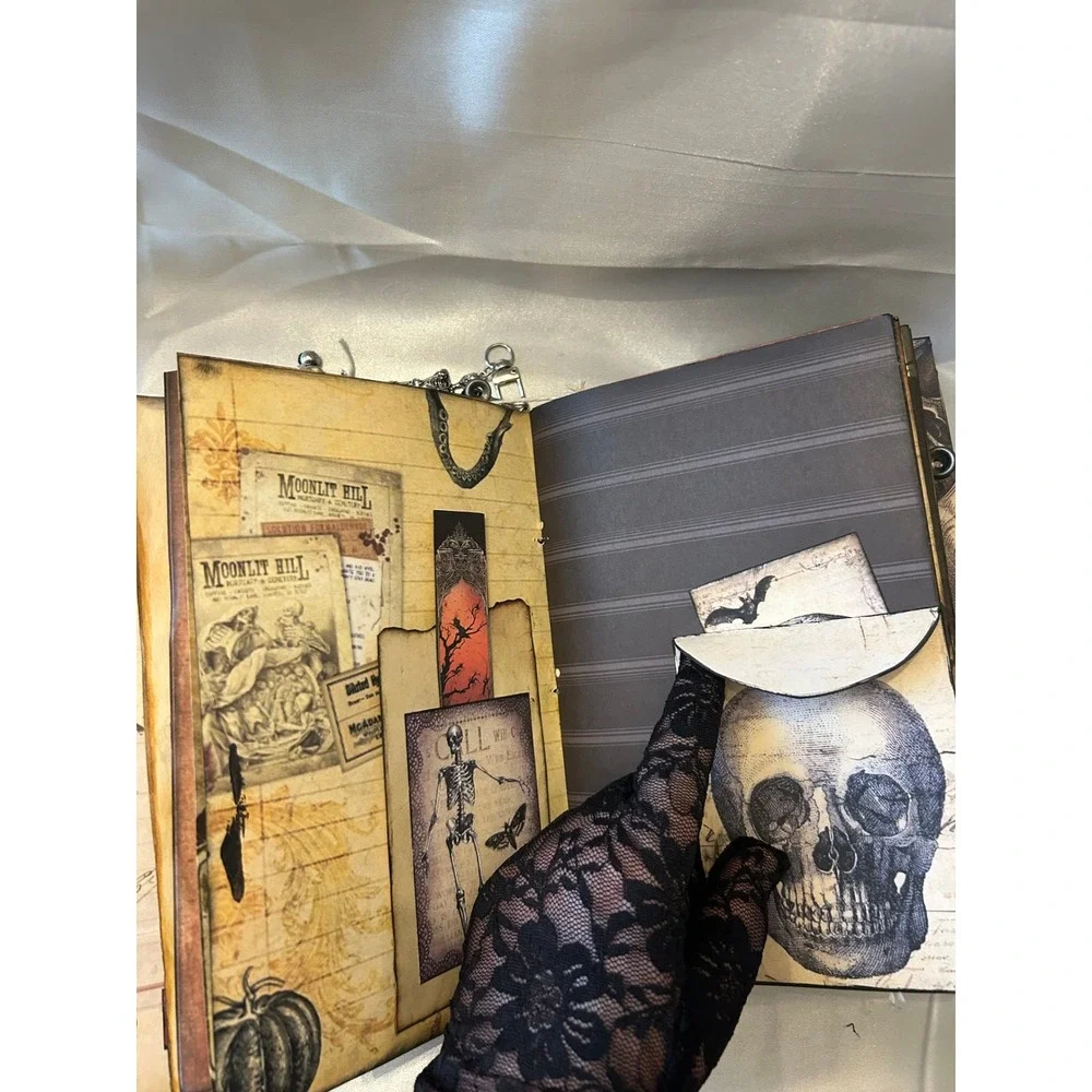 Handmade Gothic Skulls Junk Journal | Mixed‎ Media Art Book | 103 Pages